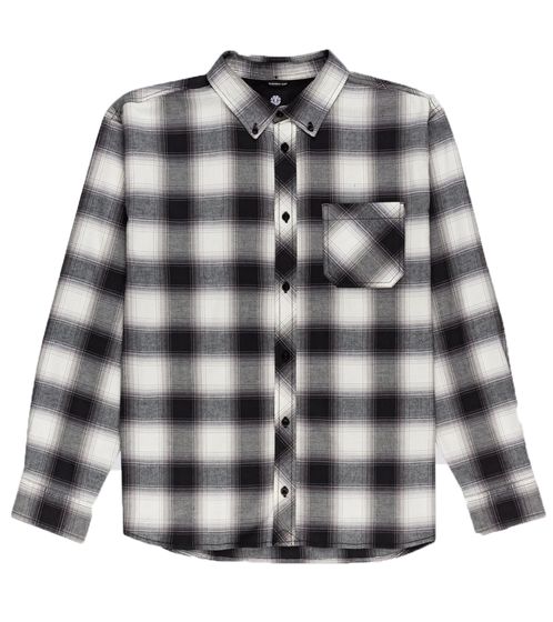 ELEMENT Lumber men's checked shirt, cotton shirt, long-sleeved shirt U1SHA3 ELF0 0019 black/grey/white