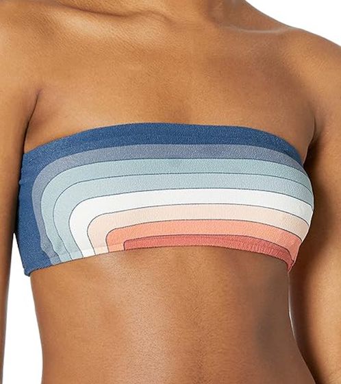 RIP CURL Keep on Surfin Damen Bikini-Oberteil mit abnehmbaren Trägern Bandeau-Bikini Bademode GSIOA9 SS20 Blau/Bunt