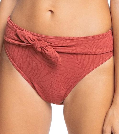 Slip de bikini femme ROXY Wild Babe en tissu jacquard maillot de bain taille haute ERJX404069 MPD0 rouge rouille