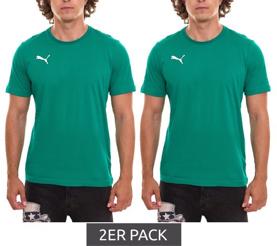 Lot de 2 PUMA TeamGoal 23 T-shirt décontracté pour hommes avec logo brodé en coton Football 656578 05 Vert