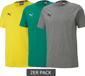 Pack of 2 PUMA TeamGoal 23 Casual Men's T-Shirt with Logo Embroidery Cotton Shirt Football 656578 Gray, Yellow or Green Pack of 2 PUMA TeamGoal 23 Casual Men's T-Shirt with Logo Embroidery Cotton Shirt Football 656578 Gray, Yellow or Green