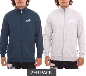 Pack de 2 PUMA Men Ess 2 Col Track Jacket veste de survêtement durable pour hommes veste d'entraînement coton 679632 gris ou bleu Pack de 2 PUMA Men Ess 2 Col Track Jacket veste de survêtement durable pour hommes veste d'entraînement coton 679632 gris ou bleu