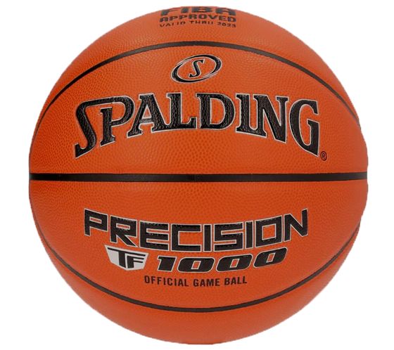 SPALDING PRECISION TF-1000 basketball recommended for indoor use, size 6, sports equipment, brown/black