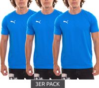 Pack of 3 Puma TeamGOAL 23 Casual men's cotton shirts with logo embroidery, plain T-shirts in red, grey, green, white or light blue