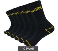 40 pairs of GRIPWOOL work socks, cotton socks, work socks, sneaker socks or crew socks, black