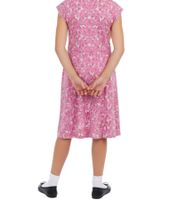 KIDSWORLD Vestido de verano para niña con estampado integral de flores y cuello redondo 52543308 rosa KIDSWORLD Vestido de verano para niña con estampado integral de flores y cuello redondo 52543308 rosa