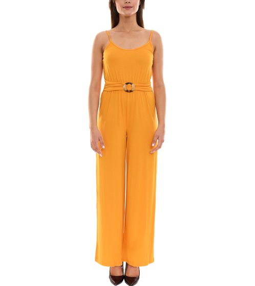 melrose women's jumpsuit sleeveless overall with attached belt in palazzo style 54350202 orange