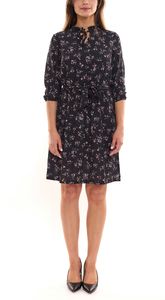 Laura Scott Bubblecrepe Dress Women's Mini Dress with Allover Floral Print Chiffon Dress 12329967 Black/Colorful