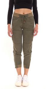 FREEMAN T. PORTER Celine Jazz women's fabric trousers tapered summer trousers with zip on the trouser hem 97998309 green