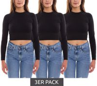 Lot de 3 FAYN SPORTS crop top à manches longues chemise de sport femme chemise de yoga sans couture 47005506 noir Lot de 3 FAYN SPORTS crop top à manches longues chemise de sport femme chemise de yoga sans couture 47005506 noir