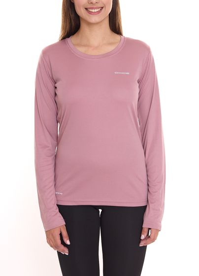 Pull de sport femme OXIDE, manches longues fines avec petit imprimé devant, équipement de sport 7457185 Rose