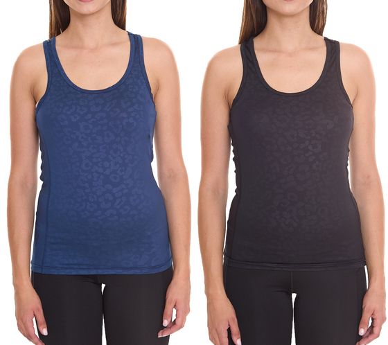 OXIDE XCO Damen Sport-Top mit Allover Leo-Print Sommer-Top Tank-Top Sport-Ausrüstung 7451180 Blau oder Schwarz