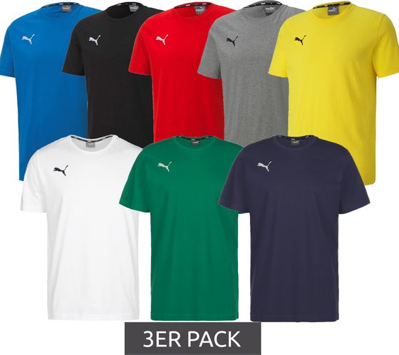 Pack of 3 Puma TeamGOAL 23 Casual men's cotton shirt with logo embroidery, simple t-shirt 656578 sports and leisure shirt