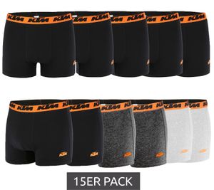 15-pack KTM men's boxer shorts cotton boxer shorts underwear with logo print KTM/MAR1BCX5A black or multi-colored