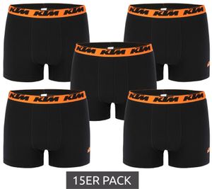 15 pack KTM men's boxer shorts cotton boxer shorts underwear with logo print KTM/MAR1BCX5AS black