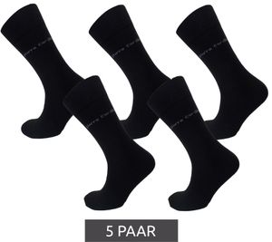 5 paires de chaussettes business Pierre Cardin avec teneur en coton, bas élastiques dans un pack économique PC101 noir