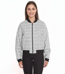 Tamaris Atlantis bomber donna fantasia maniche lunghe 61941649 bianco/nero Tamaris Atlantis bomber donna fantasia maniche lunghe 61941649 bianco/nero