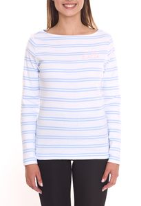 DELMAO maglia a maniche lunghe da donna felpa in cotone rigato 85025237 blu/bianco DELMAO maglia a maniche lunghe da donna felpa in cotone rigato 85025237 blu/bianco