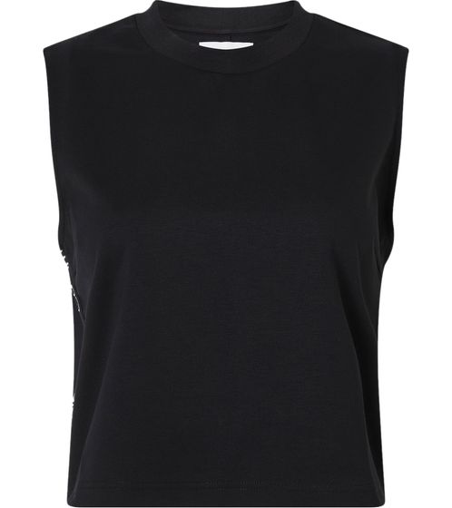 Calvin Klein Damen Shirt ärmelloses Sommer-Shirt mit Markenschriftzug an der Seite Große Größen 30353707 Schwarz