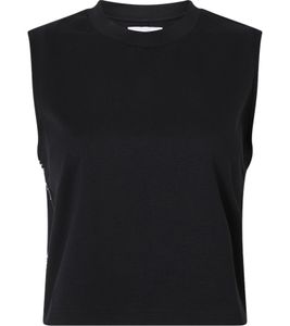 Calvin Klein Damen Shirt ärmelloses Sommer-Shirt mit Markenschriftzug an der Seite Große Größen 30353707 Schwarz