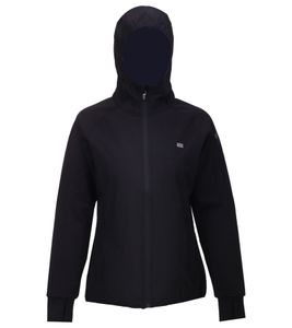 OXIDE XCO Damen Regen-Jacke dünne Outdoor-Jacke mit Kapuze und Daumenlöchern 7410180 Schwarz