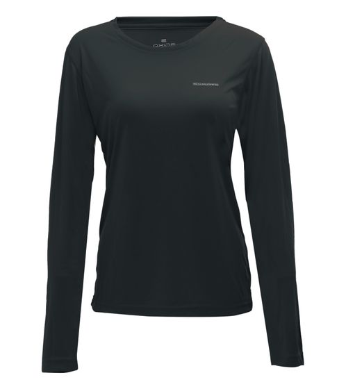 OXIDE XCO women's sports sweater, thin long sleeve with small front print, sports equipment 7357183 black