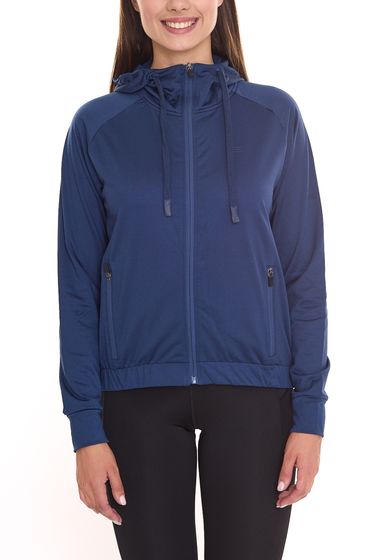 OXIDE Training Damen Fitness-Jacke sportliche Trainings-Jacke mit Kapuze 7401081 Blau