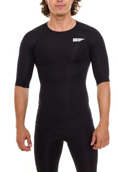 OXIDE men's compression shirt with X-Cool sporty training shirt with front logo 7359190 Black