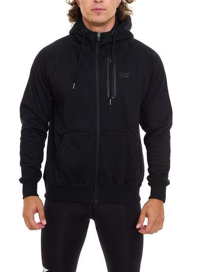 OXIDE Training men's fitness jacket, sporty training jacket with hood 7310080 black