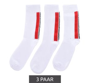 3 Paar BIKKEMBERGS Herren Tennis-Socken mit Markenschriftzug Baumwoll-Strümpfe BF_009 Weiß 3 Paar BIKKEMBERGS Herren Tennis-Socken mit Markenschriftzug Baumwoll-Strümpfe BF_009 Weiß