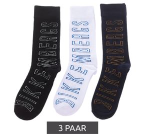3 Paar BIKKEMBERGS Surtido Herren Tennis-Socken mit großem Schriftzug Baumwoll-Strümpfe BF_012 Weiß/Schwarz/Blau 3 Paar BIKKEMBERGS Surtido Herren Tennis-Socken mit großem Schriftzug Baumwoll-Strümpfe BF_012 Weiß/Schwarz/Blau
