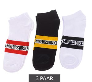 3 paires de chaussettes en coton pour hommes BIKKEMBERGS Surtido avec chaussettes baskets avec petite marque BK_083 blanc/noir/rouge/jaune