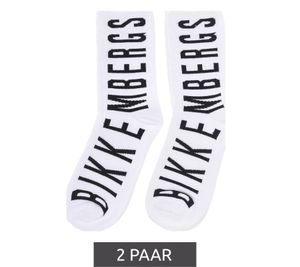 2 Paar BIKKEMBERGS Herren Tennis-Socken mit Markenschriftzug Baumwoll-Strümpfe BK013 Weiß/Schwarz 2 Paar BIKKEMBERGS Herren Tennis-Socken mit Markenschriftzug Baumwoll-Strümpfe BK013 Weiß/Schwarz