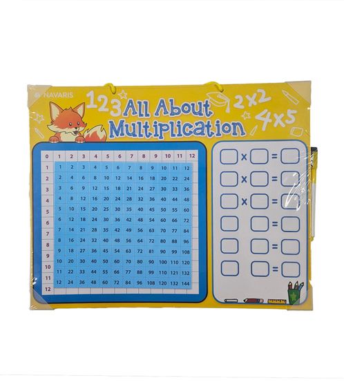 NAVARIS planche d'apprentissage pour enfants planche de multiplication en anglais accessoires d'apprentissage matériel d'apprentissage 53345.02 jaune/bleu