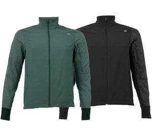 OXIDE Running men's fitness jacket, reflective training jacket with front logo 7309180 black or green