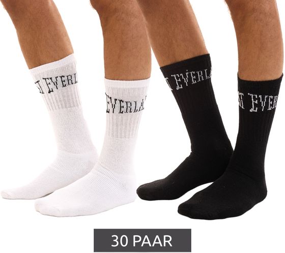 30 paires de chaussettes de sport pour hommes EVERLAST avec contenu en coton chaussettes pour femmes pack économique norme OEKO-TEX EVL1TENX blanc ou noir