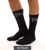 30 Paar EVERLAST Herren Sport-Socken mit Baumwollanteil Damen Socken Sparpack OEKO-TEX Standard EVL1TENX Weiß oder Schwarz