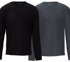 OXIDE Training Chemise de sport pour hommes Sweat-shirt à manches longues 7351183 Gris ou noir