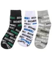 3 Paar BIKKEMBERGS Damen & Herren Tennis-Socken mit Marken Schriftzug Baumwoll-Strümpfe Weiß/Schwarz/Grau/Blau