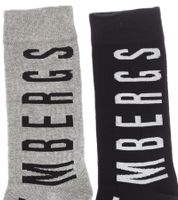 3 Paar BIKKEMBERGS Damen & Herren Tennis-Socken mit Marken Schriftzug Baumwoll-Strümpfe Weiß/Schwarz/Grau/Blau