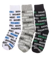 3 Paar BIKKEMBERGS Damen & Herren Tennis-Socken mit Marken Schriftzug Baumwoll-Strümpfe Weiß/Schwarz/Grau/Blau