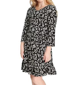 KIDSWORLD Mädchen Sommer-Kleid mit floralem Allover-Print Rundhals-Kleid 98376045 Schwarz KIDSWORLD Mädchen Sommer-Kleid mit floralem Allover-Print Rundhals-Kleid 98376045 Schwarz