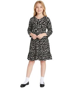 KIDSWORLD Mädchen Sommer-Kleid mit floralem Allover-Print Rundhals-Kleid 98376045 Schwarz KIDSWORLD Mädchen Sommer-Kleid mit floralem Allover-Print Rundhals-Kleid 98376045 Schwarz
