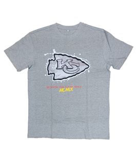 Fanatics NFL Kansas City Chiefs Def t-shirt col rond homme chemise surdimensionnée en coton DFMTS106TGM gris