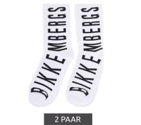 2 paires de chaussettes en coton pour hommes BIKKEMBERGS avec petite marque lettrage chaussettes baskets blanc/noir/rouge 2 paires de chaussettes en coton pour hommes BIKKEMBERGS avec petite marque lettrage chaussettes baskets blanc/noir/rouge