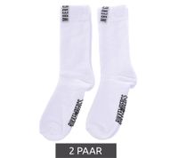 2 paires de chaussettes en coton pour hommes BIKKEMBERGS avec petite marque lettrage chaussettes baskets blanc/noir/rouge 2 paires de chaussettes en coton pour hommes BIKKEMBERGS avec petite marque lettrage chaussettes baskets blanc/noir/rouge