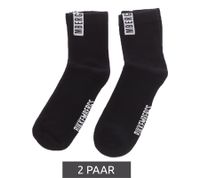 2 paires de chaussettes en coton pour hommes BIKKEMBERGS avec petite marque lettrage chaussettes baskets blanc/noir/rouge 2 paires de chaussettes en coton pour hommes BIKKEMBERGS avec petite marque lettrage chaussettes baskets blanc/noir/rouge