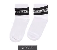 2 paires de chaussettes en coton pour hommes BIKKEMBERGS avec petite marque lettrage chaussettes baskets blanc/noir/rouge 2 paires de chaussettes en coton pour hommes BIKKEMBERGS avec petite marque lettrage chaussettes baskets blanc/noir/rouge