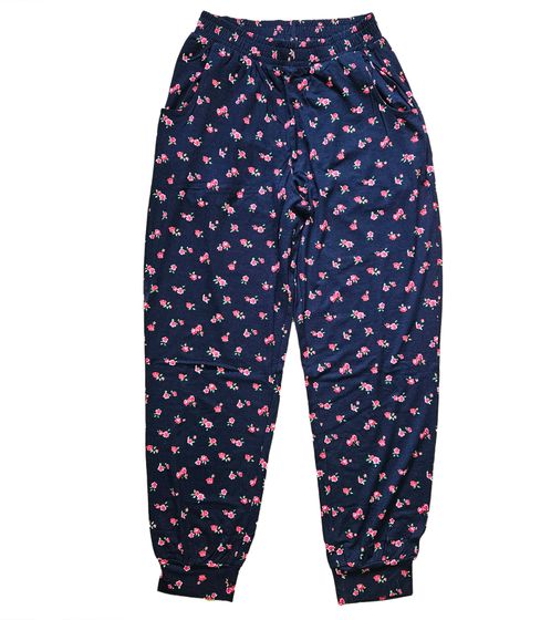 KangaROOS children's harem pants, lightweight girls' pants, fabric pants with all-over flower print 17426330 blue/red