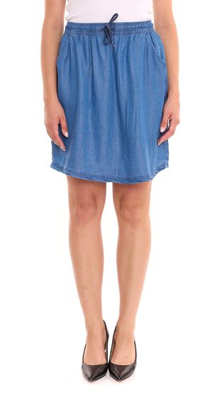 TRUE style ladies skirt with side pockets lyocell skirt mini skirt summer trousers 7835962 blue